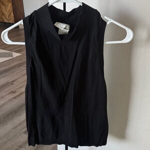 Athleta Black Sleeveless Mock-Neck Tank large perfect condition